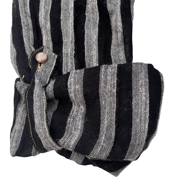 Aratta Silent Journey Anthro Stripe Floral Embroidered Top S High Low Tunic Boho - Picture 8 of 11